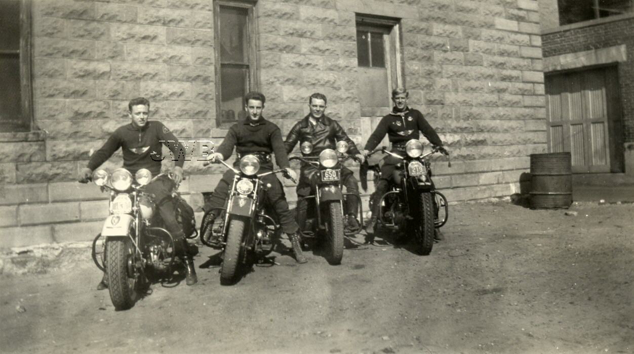 Early 1930s motorcyclists New Hampshire Cow Hampshire