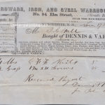 1854 receipt from the firm of Dennis & Varick, Manchester NH