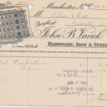1902 John B. Varick Co. receipt for purchase of turpentine