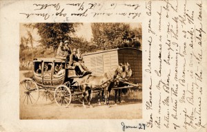 Postcard showing a Concord Coach, mailed in 1906 from Antrim NH.