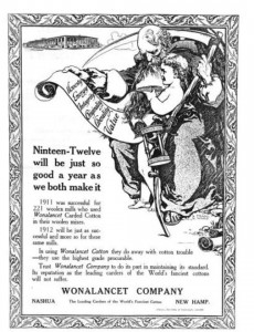 1912 Wonalancet Co. Santa and New Year advertising