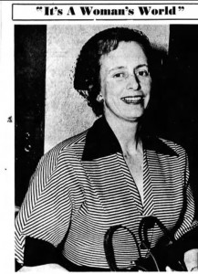 1952 Mrs. Sherman Adams newspaper article