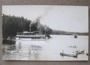 The steamship, "Armenia White," shown on Lake Sunapee, New Hampshire.