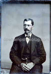 Tintype photograph marked Sewall Batchelder. Civil War Veteran, Co. G. 2nd NH Infantry