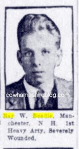 Photograph of Ray Beadle from the Boston Post newspaper of 1918.