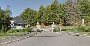 The main entrance to Blossom Hill Cemetery, Concord NH. 
