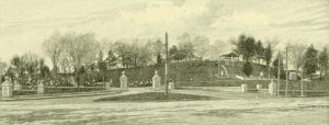 A sketch of Blossom Hill Cemetery from the History of Concord NH by Lyford. 