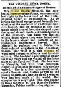 "The Colored Prima Donna," newspaper article from The Tennessean (Nashville TN) on 2 June 1886.