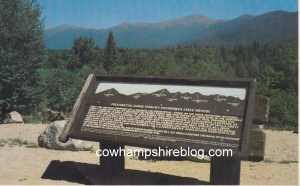 Mt. Eisenhower and Presidential Range sign, White Mountains NH