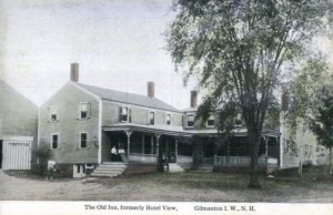 Old postcard of Gilmanton Iron Works inn.