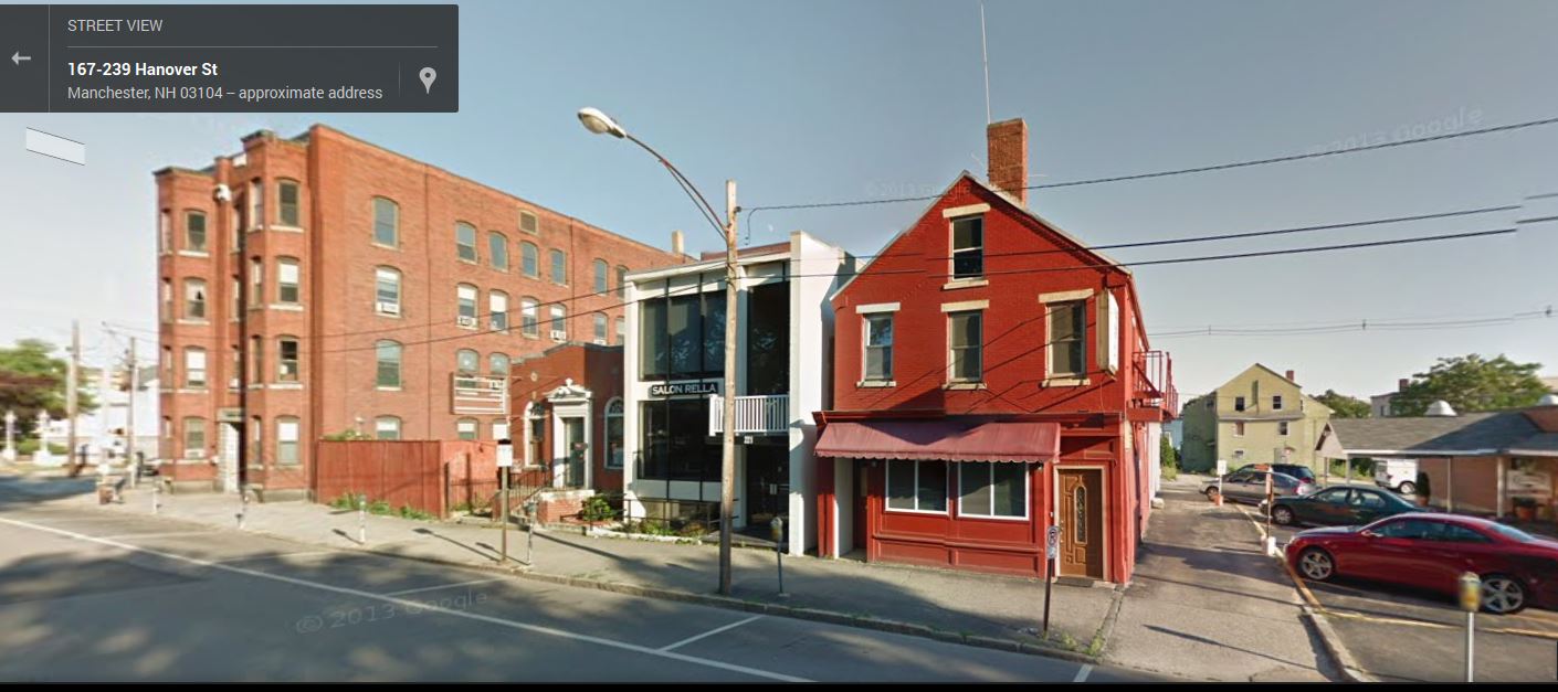 215 Hanover Street today (red building on far right).