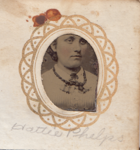 Hattie Phelps from a gem-sized tintype photograph