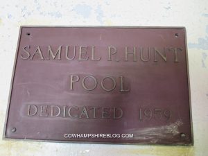 Plaque on inside wall of Hunt Memorial Pool, Manchester NH