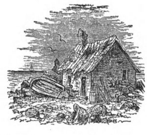 Sketch: Cottage from Isles of Shoals An Historical Sketch by John Scribner Jenness, 1888.