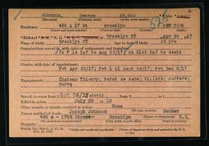 JOHNSON, George - military card