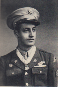 Sgt. Chris Karaberis wearing the medal of honor.