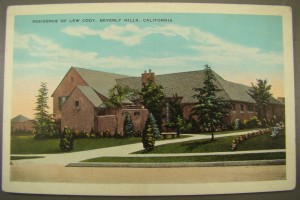 Old photograph of Lew Cote's mansion at 1979 Grace Avenue, in Los Angeles, California