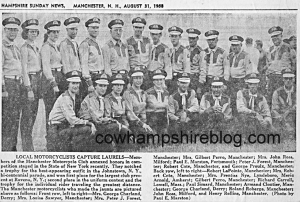 August 31, 1935 newspaper photograph of the Manchester Motorcycle Club.