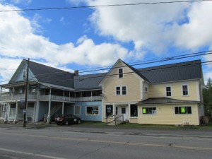 The old Baldwin Store, most recently Moriah's Restaurant, currently for rent (Pittsburg, NH)