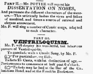 Part 2 of the 1823 announcement of a show in Concord NH. See Part 1 above.