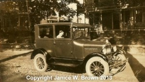 Helen "Nellie" Ryan in Manchester NH, in her 'jalopy'