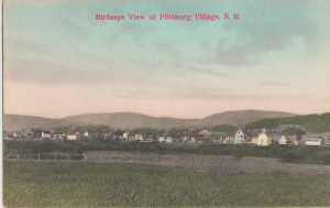 Old postcard of Pittsburg NH town.