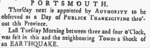 News article: Thursday, November 18, 1756 New-Hampshire Gazette (Portsmouth NH) Issue 7, page 4