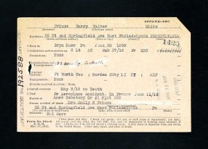 Prince WWI pension files