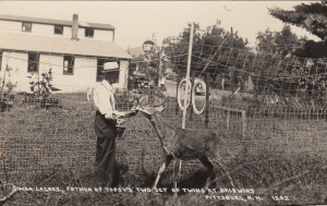 Frank Baldwin and his trained deer, Simon Legree.