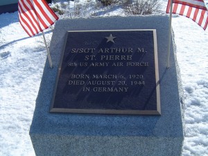 Photograph of Roger B. Cote recognition plaque, located in Manchester NH at the corners of Massabesic Street and Valley Street. Copyright of Martin Miccio for the City of Manchester, and used here with permission.