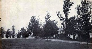 Old postcard of the town common in Unity, New Hampshire