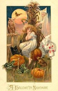 woman cornfield halloween victorian