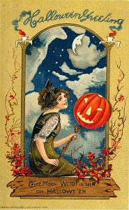 Victorian halloween postcard
