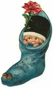 child in stocking