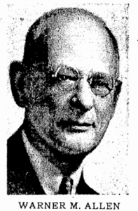 1957 newspaper photograph of Warner M. Allen