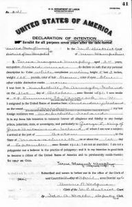 Declaration of Intention for Citizenship: Teresa M. Murphy