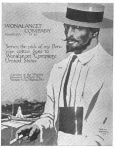 Wonalancet advertising featuring Peruvian man