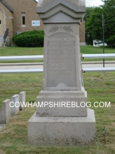 Close up of tombstone of Nathaniel C. Barker, Medal of Honor recipient.