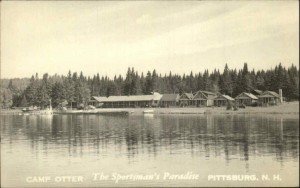 View of Camp Otter from the water, from an old post card, Pittsburg, NH