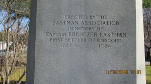 Close up of Eastman Association monument, erected in 1924. Photograph property of Tom Campbell Wilson, used with permission.