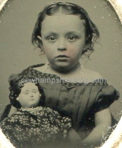 Gem sized tin type photograph of Nettie Dimond of Manchester NH