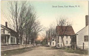 Old postcard of East Weare VIllage