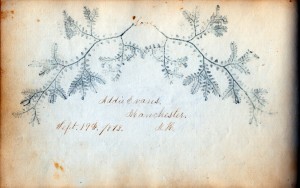 Detail of autograph book inscription by 
