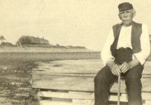 Photograph of my great-grandfather, Patrick J. Ryan on the beach at Straw's point, prior to 1929.