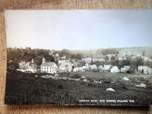 Old postcard, looking west New Boston NH.