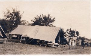 Postcard of a medical tent during WWI.