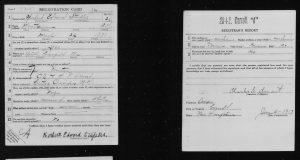 World War I Draft Registration for Herbert Edward Staples of Mountainview, NH