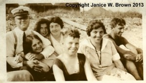 Servants of Aretas B. Carpenter at Straw's Point. Nellie Ryan, cook, in back row, 2nd from left.