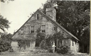 Old post card showing "oldest house" in Surry, NH